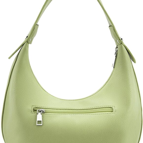 Crescent Shoulder Bag Vegan Leather Hobo Tote Multi-Pocket Casual Use - Picture 2 of 9